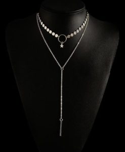 Collier tendance étoile argent