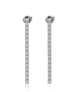 Boucles d'oreilles mariée strass argent