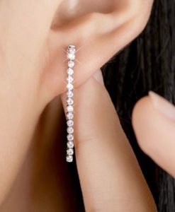 Boucles d'oreilles mariée strass argent