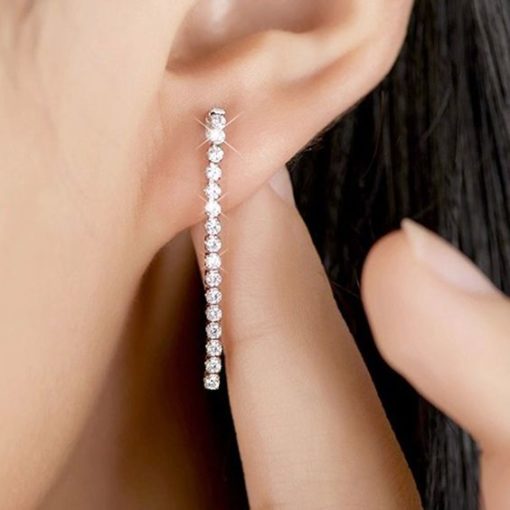 Boucles d'oreilles mariée strass argent
