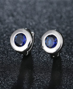 Boucles d'oreilles mariée bleu