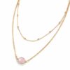 Collier femme pierre rose