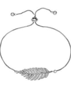 bracelet plume argent