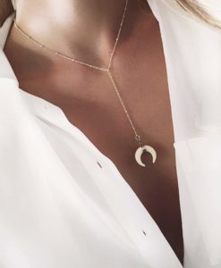 Collier cadeau femme- corne lune