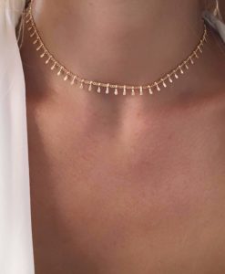 Collier cadeau femme- ras de cou or