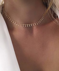 Collier cadeau femme- ras de cou or