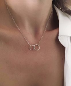 collier cadeau femme-cercles argent