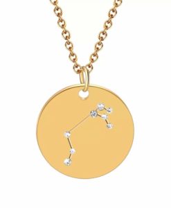 Collier constellation belier plaque or