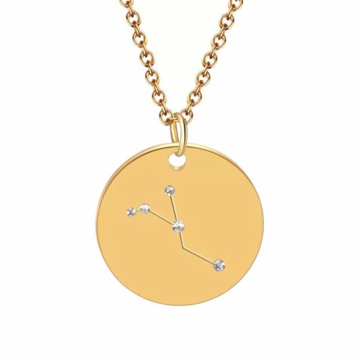 Collier constellation cancer plaque or