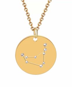 Collier constellation capricorne plaque or