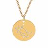 Collier constellation gemeaux plaque or