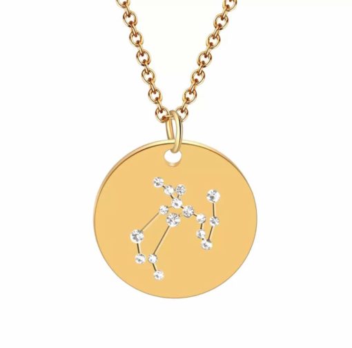 Collier constellation sagittaire plaque or