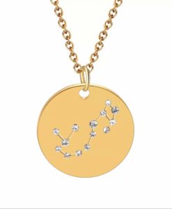 Collier constellation scorpion plaque or