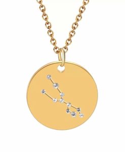 Collier constellation taureau plaque or