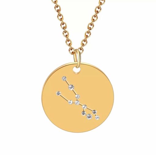 Collier constellation taureau plaque or