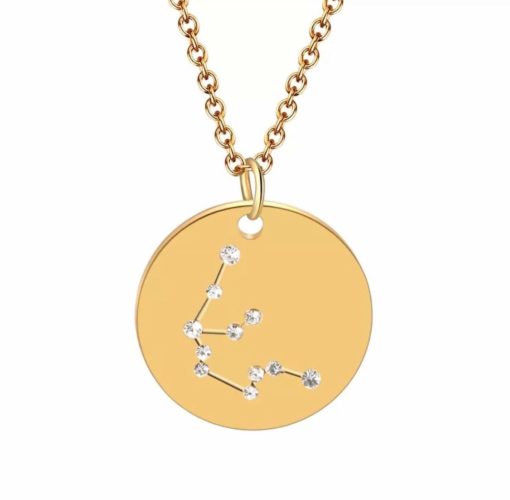 Collier constellation verseau plaque or