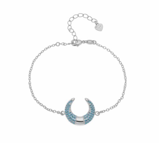 Bracelet corne lune argent