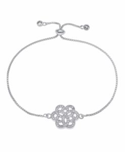 Bracelet fantaisie fleur argent