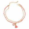 Bracelet avec perles -rose