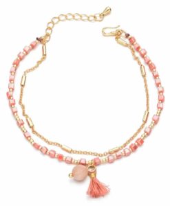 Bracelet avec perles -rose