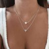 Collier deux rangs perle argent