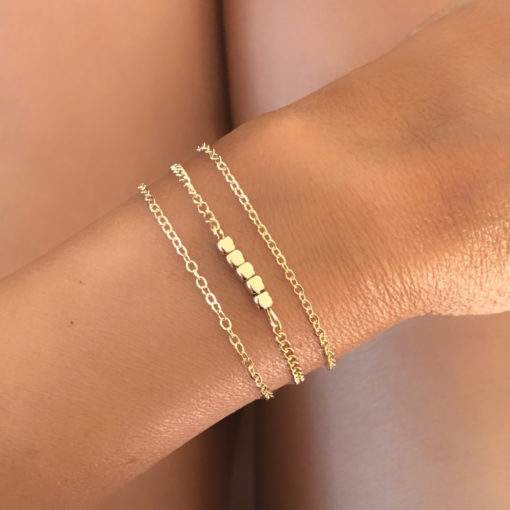 Bracelet multirang chaine doree