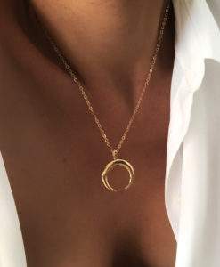 Collier corne lune- collier Demi-lune