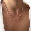 Collier multirang chaine perlee