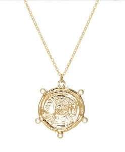 Collier chaine et medaille plaque or