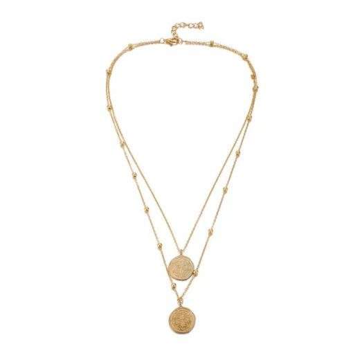 Collier double rang pastilles