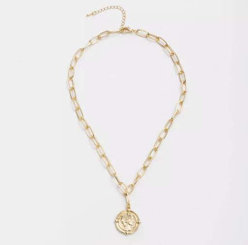 Collier grosse maille medaille cesar