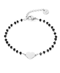 Bracelet perle noir argent