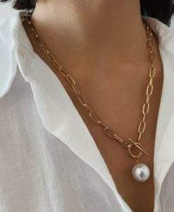 Collier gros maillons forme ovale