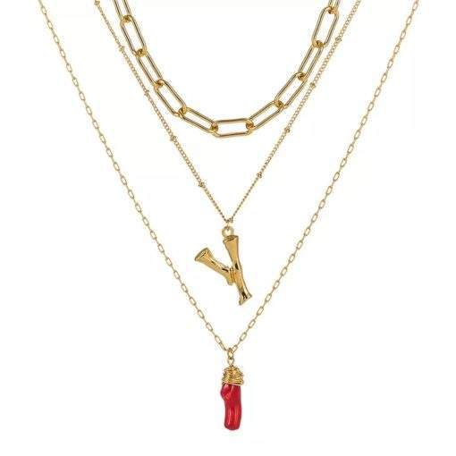 Collier personnalise pendentif rouge