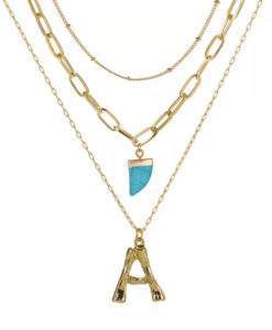 Collier personnalise pendentif turquoise