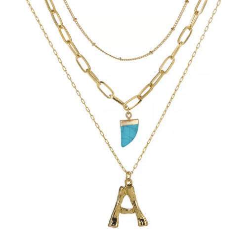 Collier personnalise pendentif turquoise