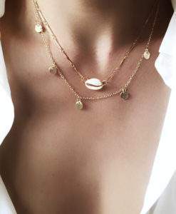 Collier ras de cou coquillage tendance ete