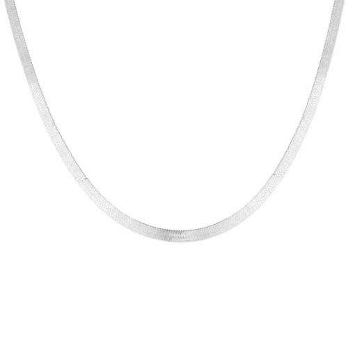 Collier ras de cou plaque argent