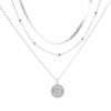 Collier tendance 3 rangs medaille argent