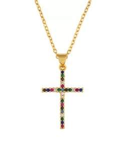 Collier cadeau femme- pendentif croix