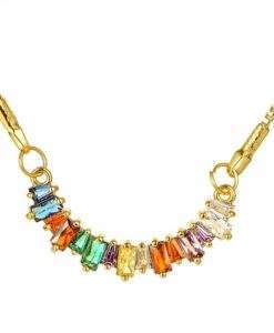 Collier cadeau femme - pendentif multicolore