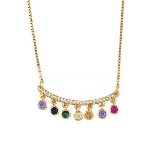 Collier cadeau soeur- pendentif multicolore