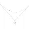 Collier double rang etoile argent