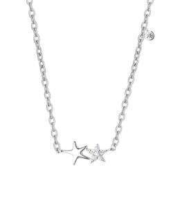 Collier etoile en argent rhodie