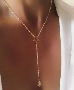 Collier etoile dore