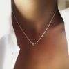 Collier minimaliste plaque argent