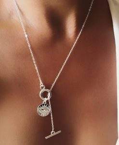 Collier plaque argent femme