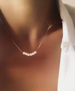 Collier tendance dore perles