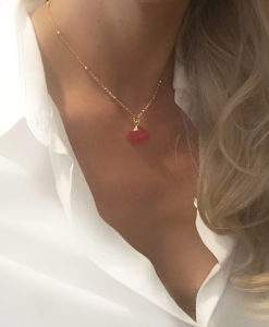 Collier fait-main jade rouge