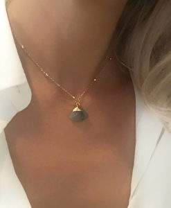 Collier pierre labradorite chaine satellite